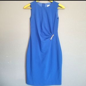 Calvin Klein Sheath Sleevless Blue Dress.